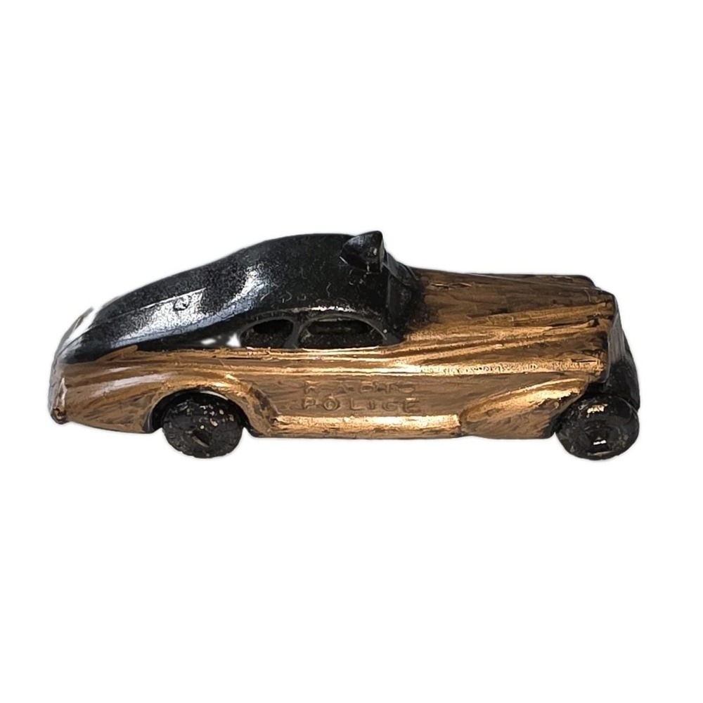 Vintage 1930s Barclay Slush Mold Radio Police Car Lead Toy Slushmold Repainted 3